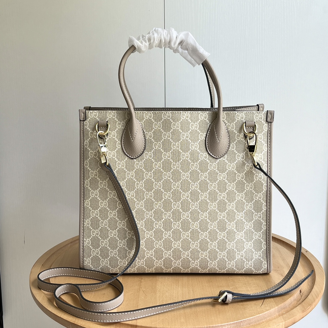 Double-G Retro Shopper - Aged White Bag - Gorchic - $135.99