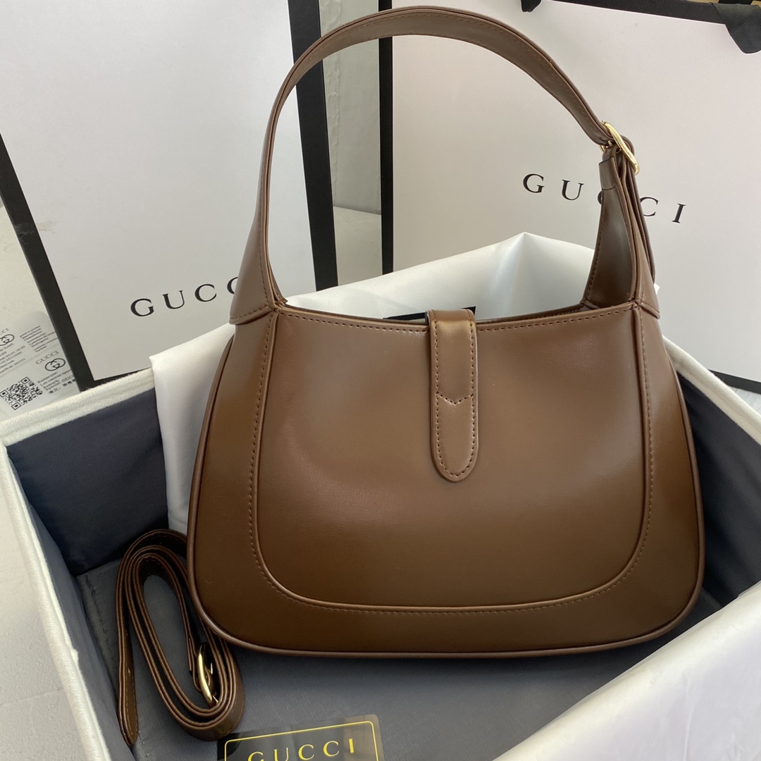 Double-G Jackie 1961 small shoulder bag-Brown - Bag - Gorchic - $124.99