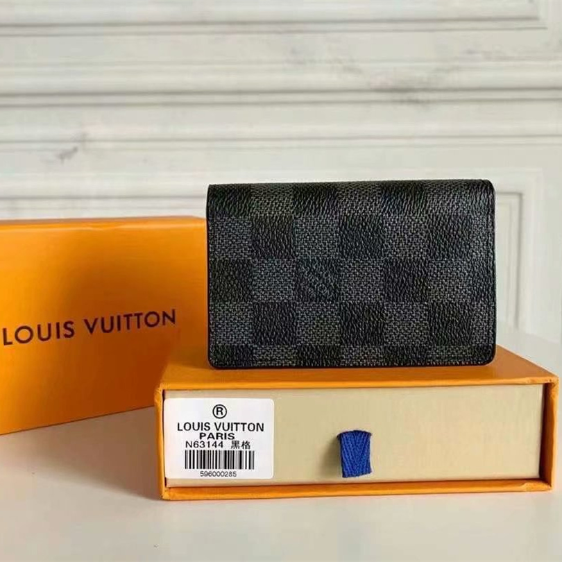 Designer Monogram Pocket Organizer Black Wallet - Gorchic - $39.99