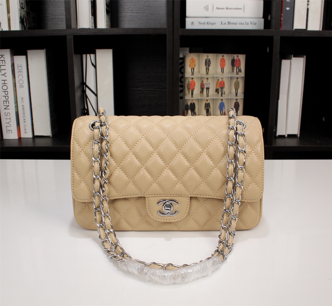 CC Inspired Classic Double Flap Bag Yellow Caviar Sier Hardware - Bag - Gorchic - $122.99