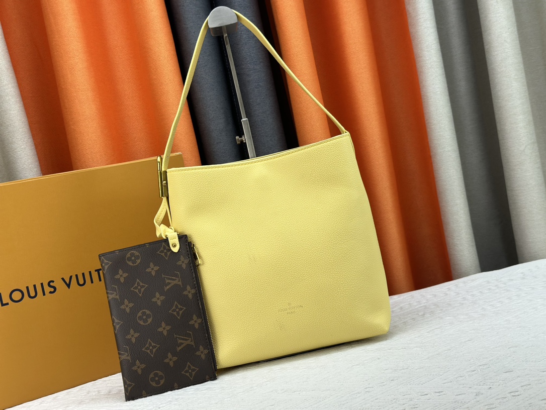Designer Monogram Low Key Hobo PM Bag in Yellow - Bag - Gorchic - $139.99