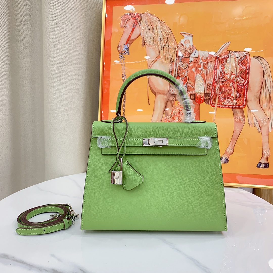 H-Inspired Kelly Haze Dark Green Silver Hardware - Bag - Gorchic - $148.99