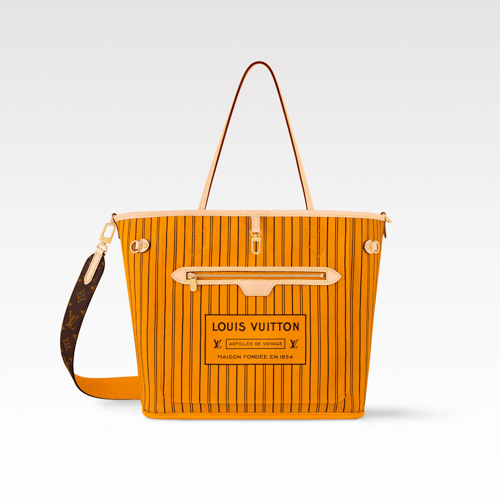 Designer Monogram Neverfull Bandoulière Inside Out MM Size Jaune Safran Bag - Gorchic - $136.99