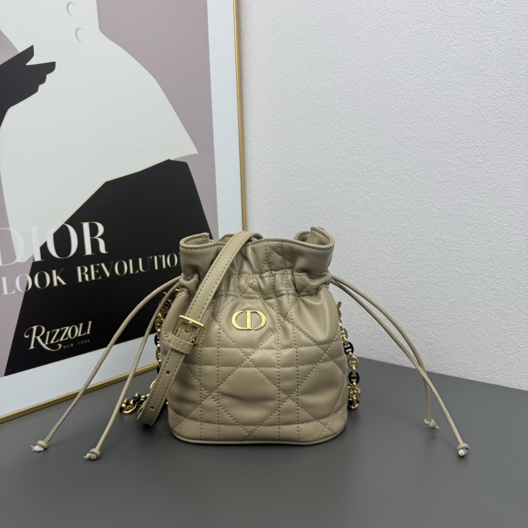 D Inspired 30 Montaigne Drawstring Mini Bucket Bag - Elephant Gray Bag - Gorchic - $173.99