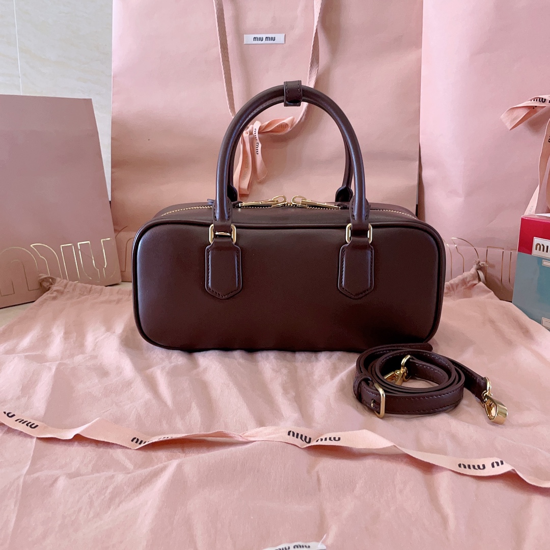 MU New Bowling Bag - Wine Red - Gorchic - $123.99