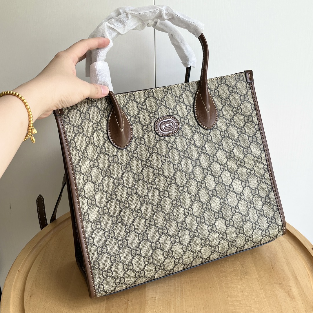 Double-G Retro Shopper - Khaki Bag - Gorchic - $135.99