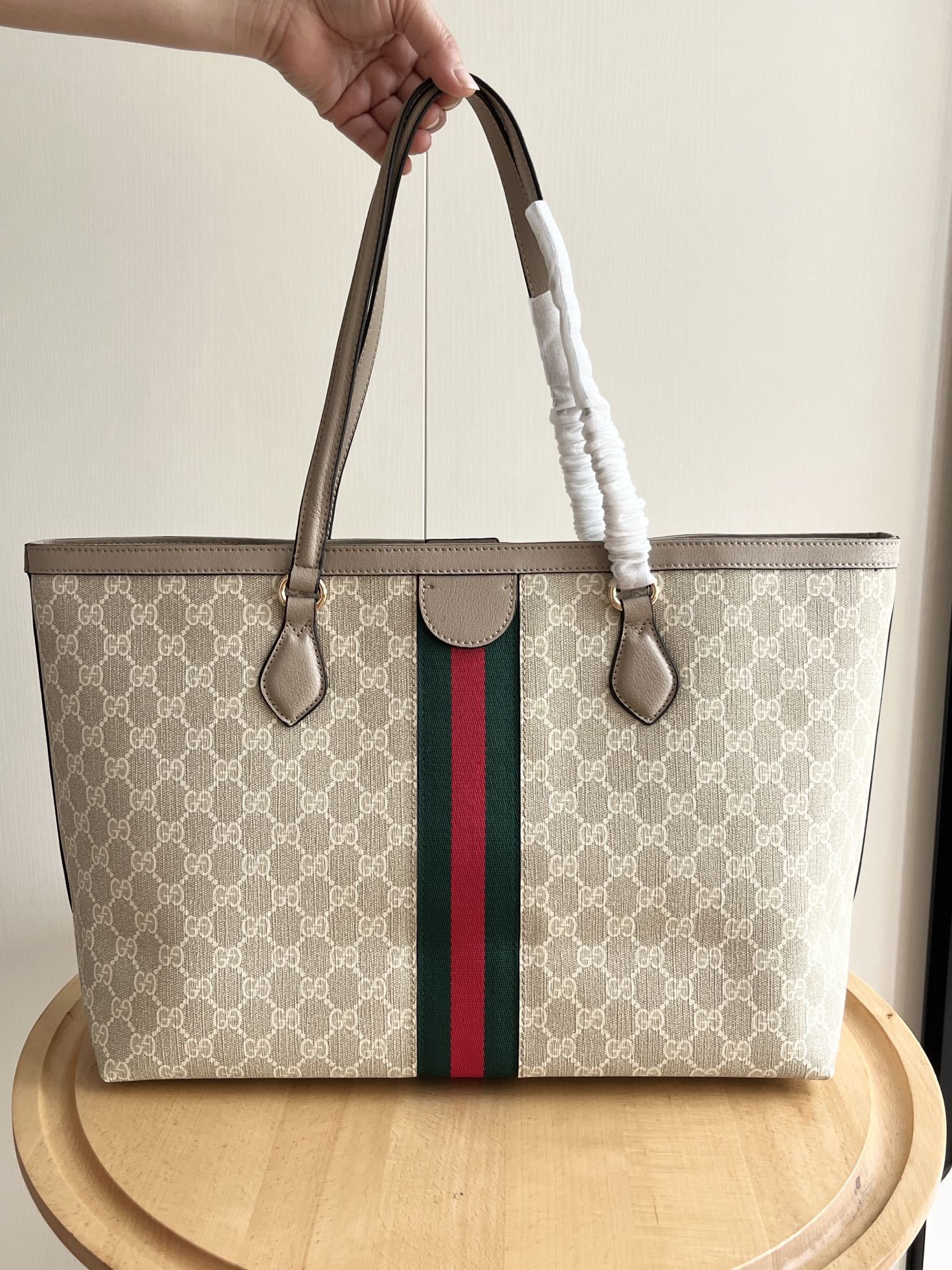 Double-G Ophidia medium tote bag Beige- Bag - Gorchic - $124.99