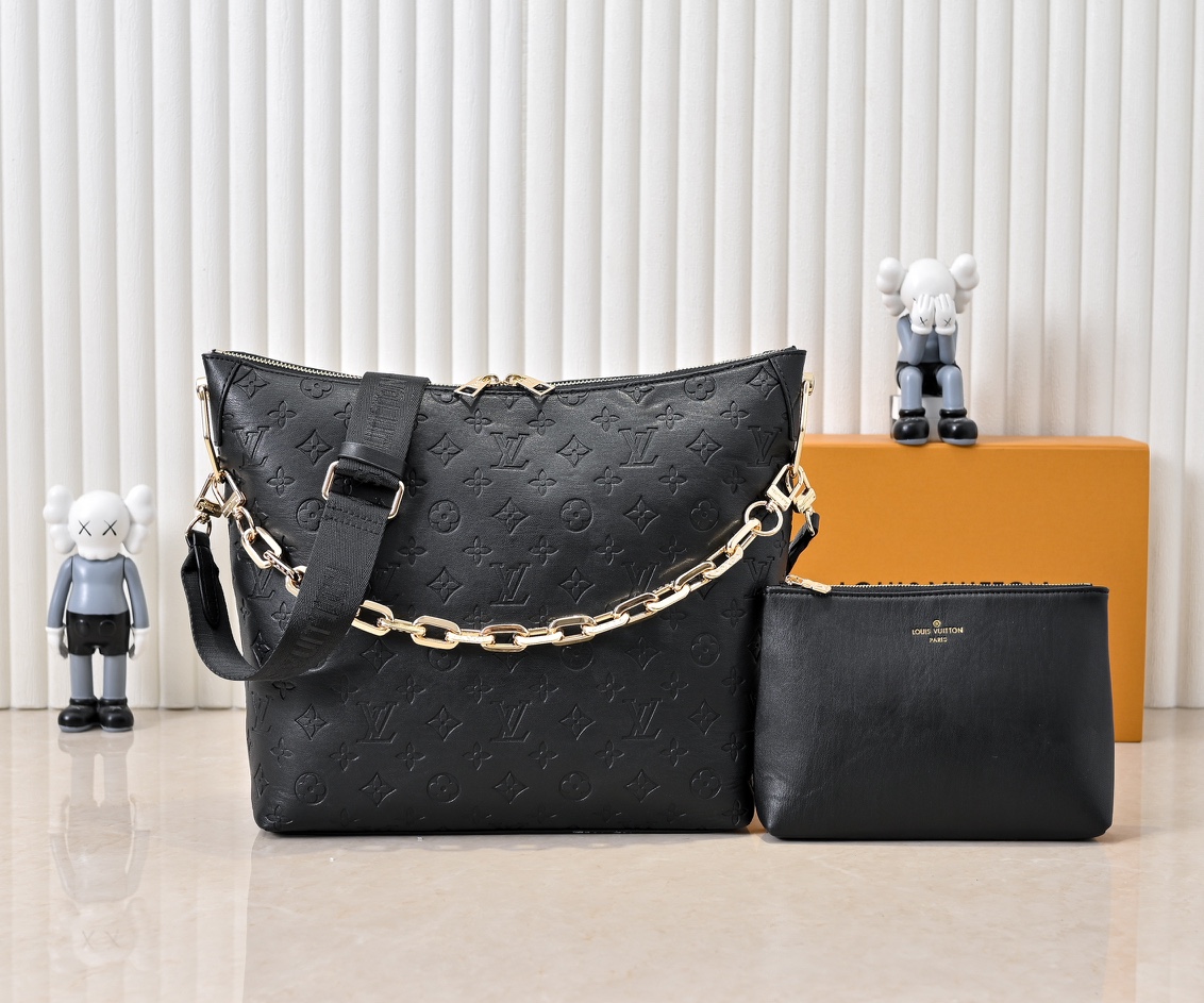 Designer Monogram Coussin Hobo MM Black Bag - Gorchic - $122.99