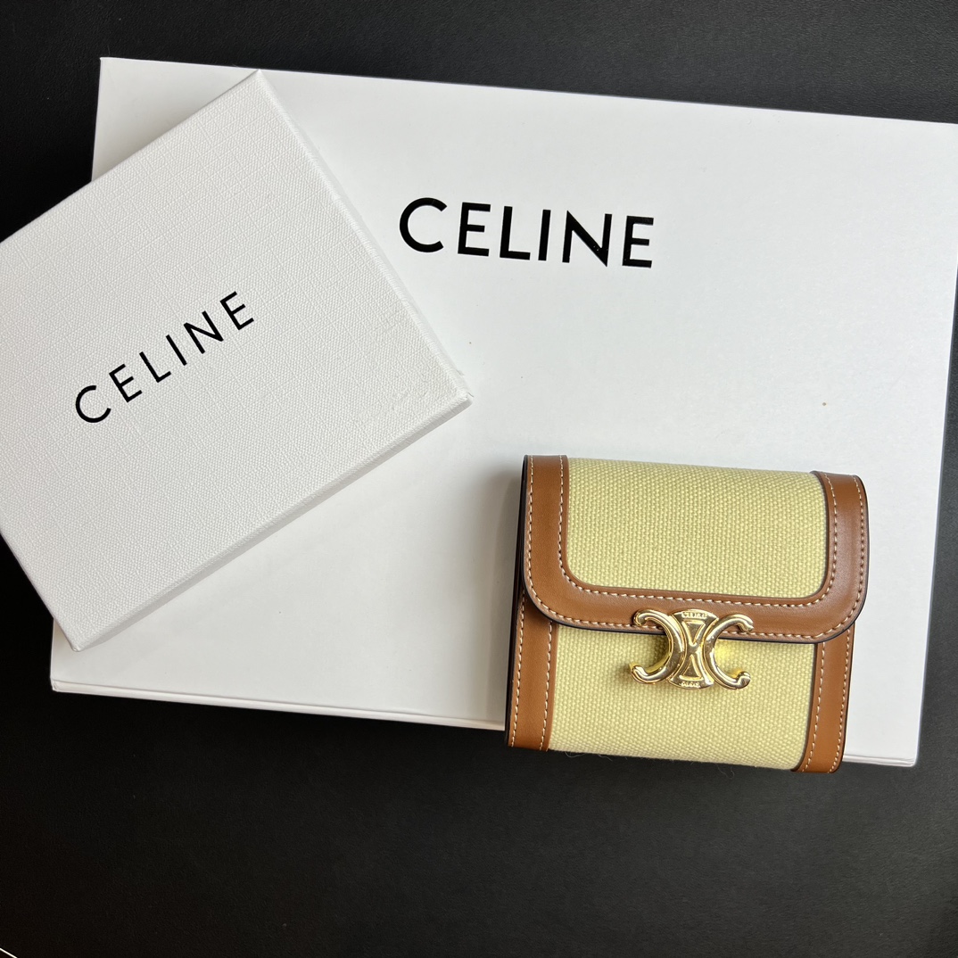 CL Arcadia Tri-Fold Black Leather Wallet- Brownish White Wallet - Gorchic - $55.99
