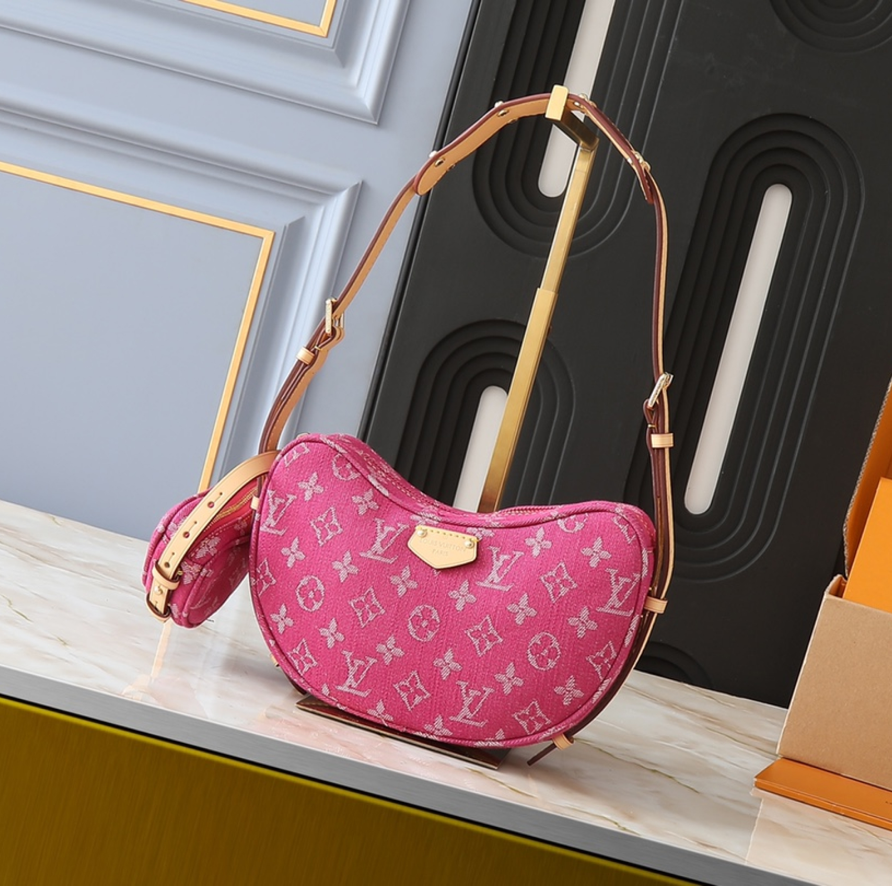 Designer Monogram Monogram Croco Shoulder Bag - Gorchic - $139.99