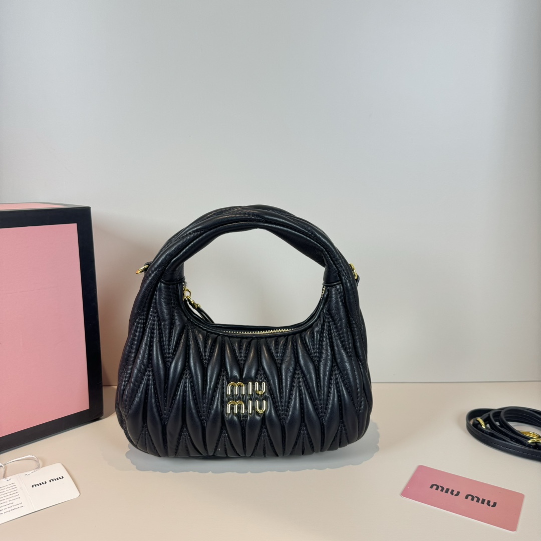 MU Wander matelassé nappa leather hobo bag handbag - Bag - Gorchic - $114.99