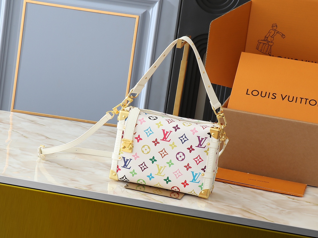 Designer Monogram x Murakami x TM Side Trunk MM Fashion Leather - Handbags - Gorchic - $148.99