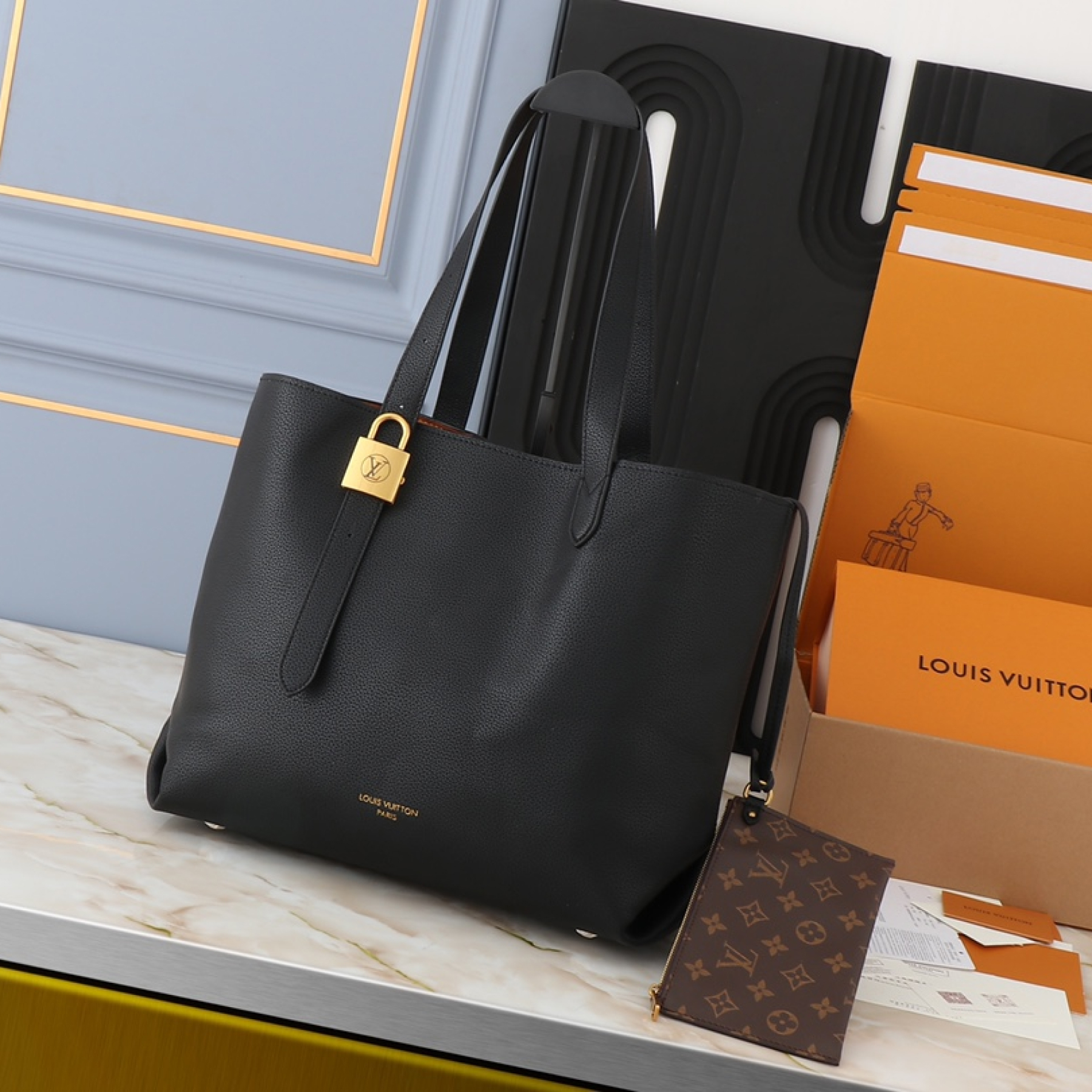 Designer Monogram Low Key Cabas MM Black - Bag - Gorchic - $134.99