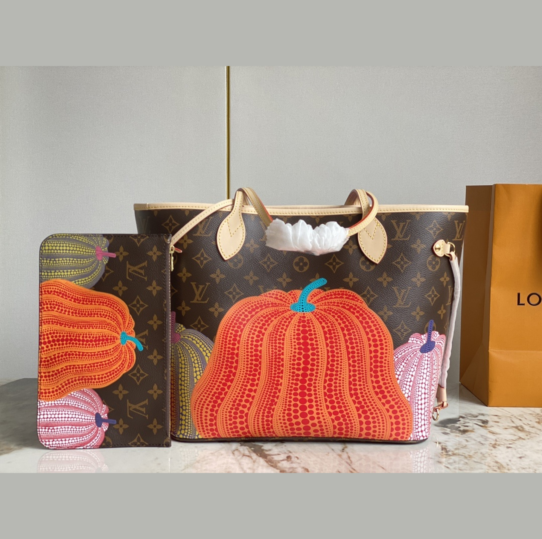 Designer Monogram x YK Neverfull MM Medium Handbag - Gorchic - $136.99