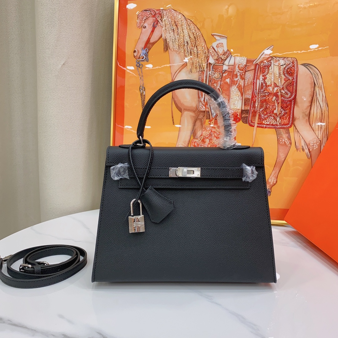 H-Inspired Kelly Haze Black Silver Hardware - Bag - Gorchic - $148.99