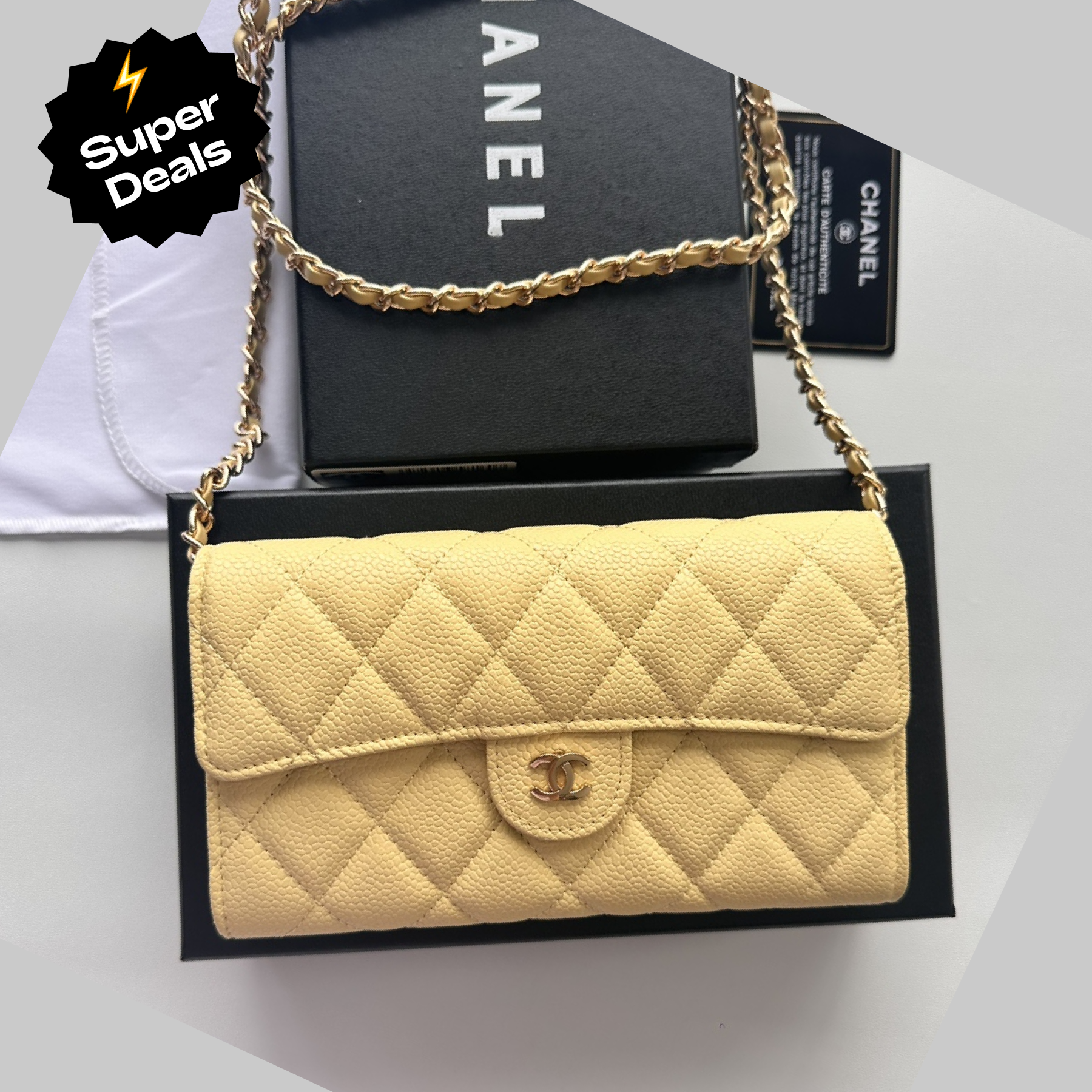 CC Inspired 23 Wallet on Chain- Yellow Bag - Gorchic - $98.99