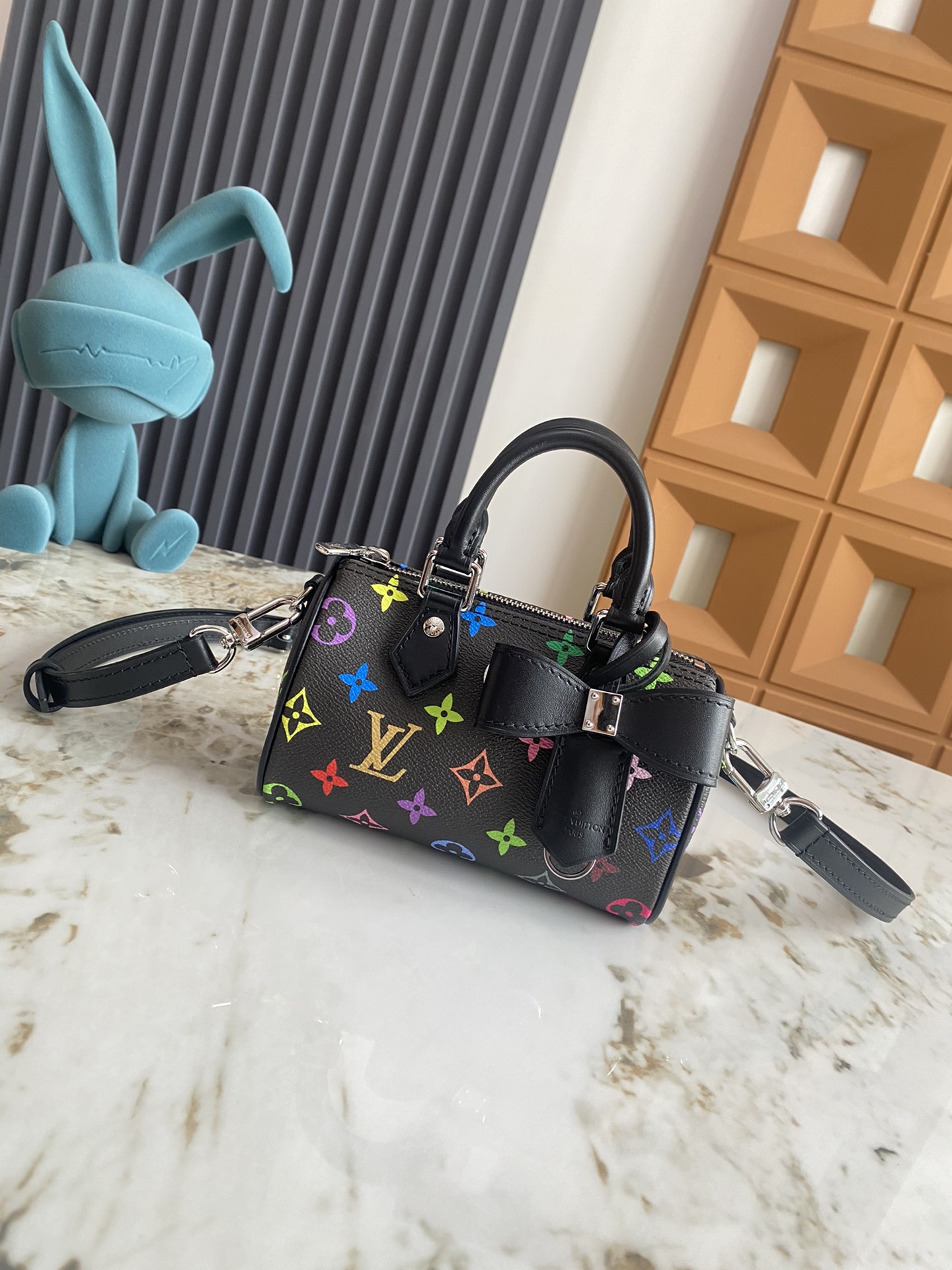 Designer Monogram x Murakami x TM NANO SPEEDY Multicolore Noir Handbag - Gorchic - $109.99