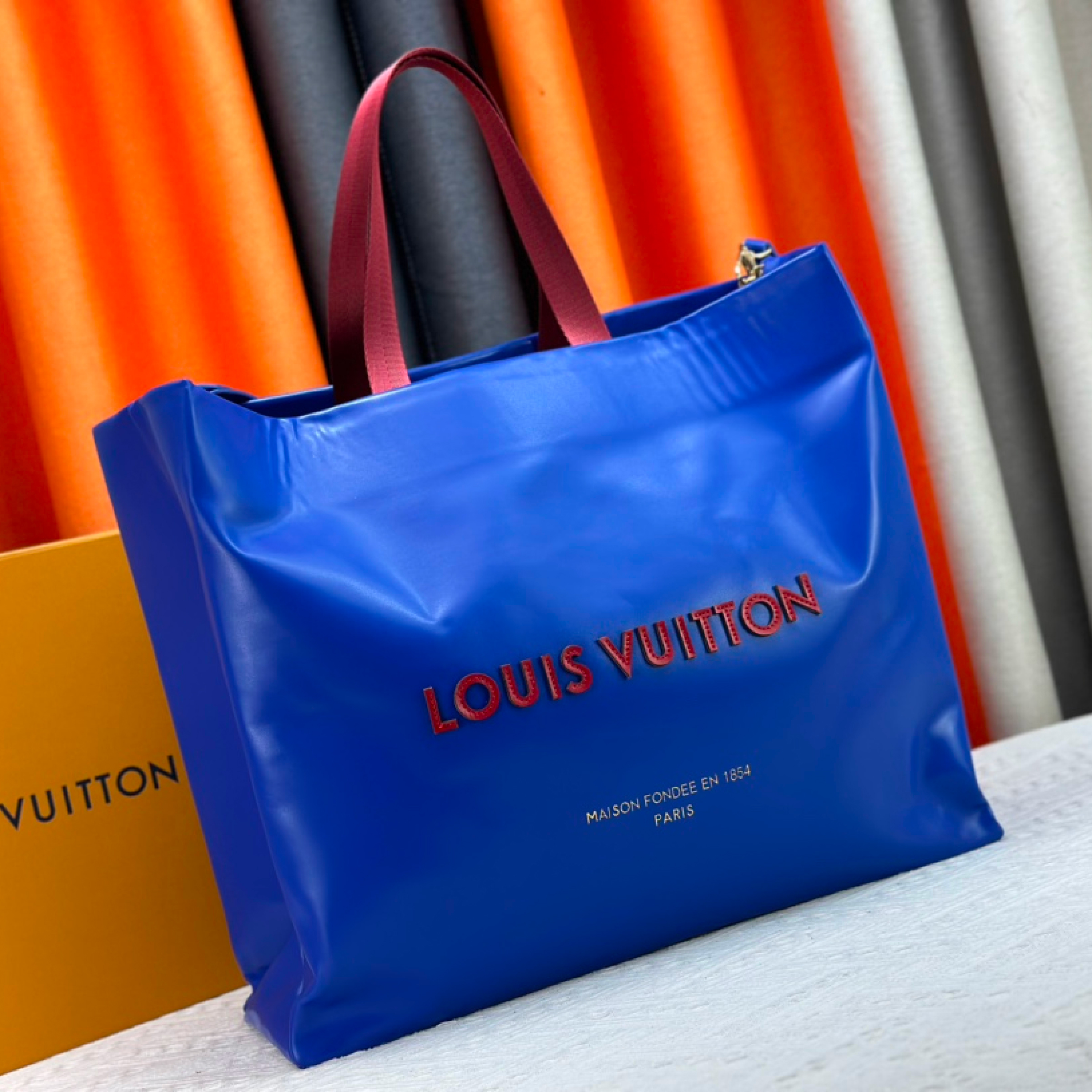 Designer Monogram Bag Shopper Tote MM in Blue - Bag - Gorchic - $132.99