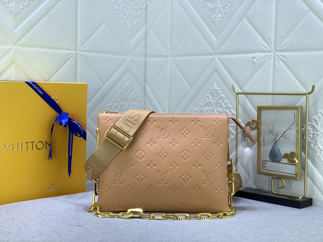 Designer Monogram Coussin PM Brown Small Handbag - Gorchic - $128.99