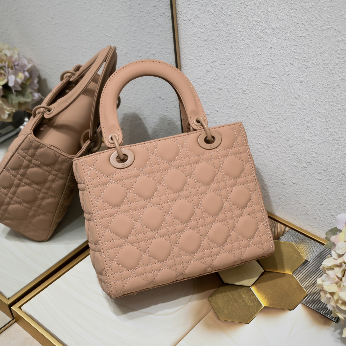 D Inspired Medium Lady D Inspired Bag Blush Ultramatte Calfskin - Bag - Gorchic - $146.99