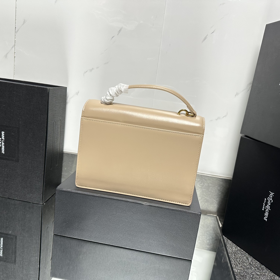 Lady Designer Fashion Sunset medium leather cross-body bag Dark Beige - Bag - Gorchic - $135.99
