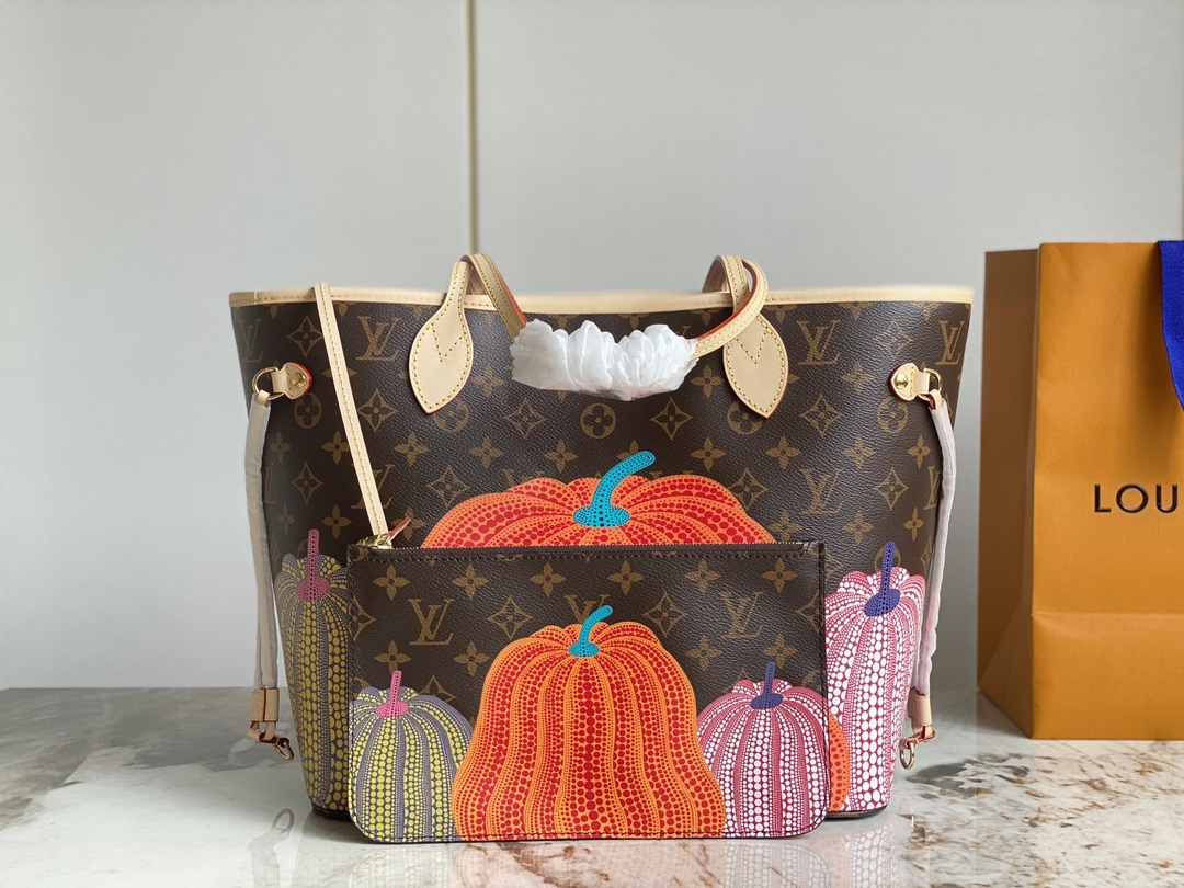 Designer Monogram x YK Neverfull MM Medium Handbag - Gorchic - $136.99