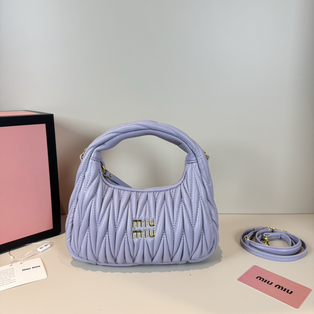 MU Wander matelassé nappa leather hobo bag handbag - Bag - Gorchic - $114.99