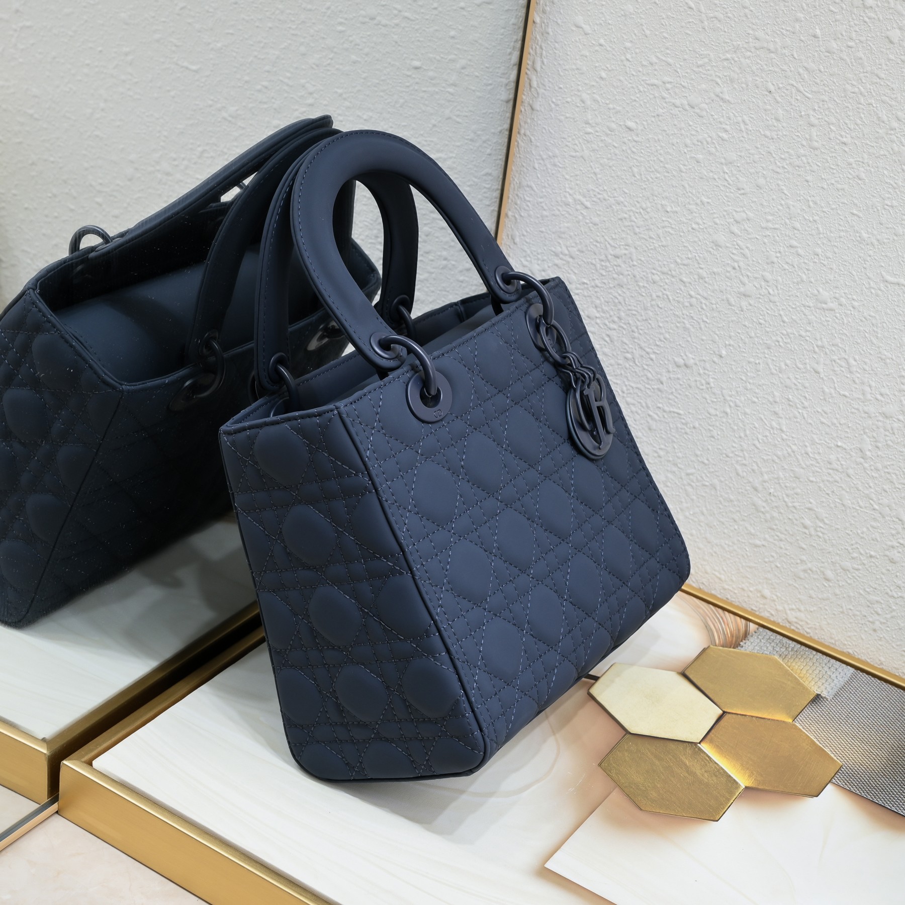 D Inspired Medium Lady D Inspired Bag Blue Ultramatte Calfskin - Bag - Gorchic - $146.99
