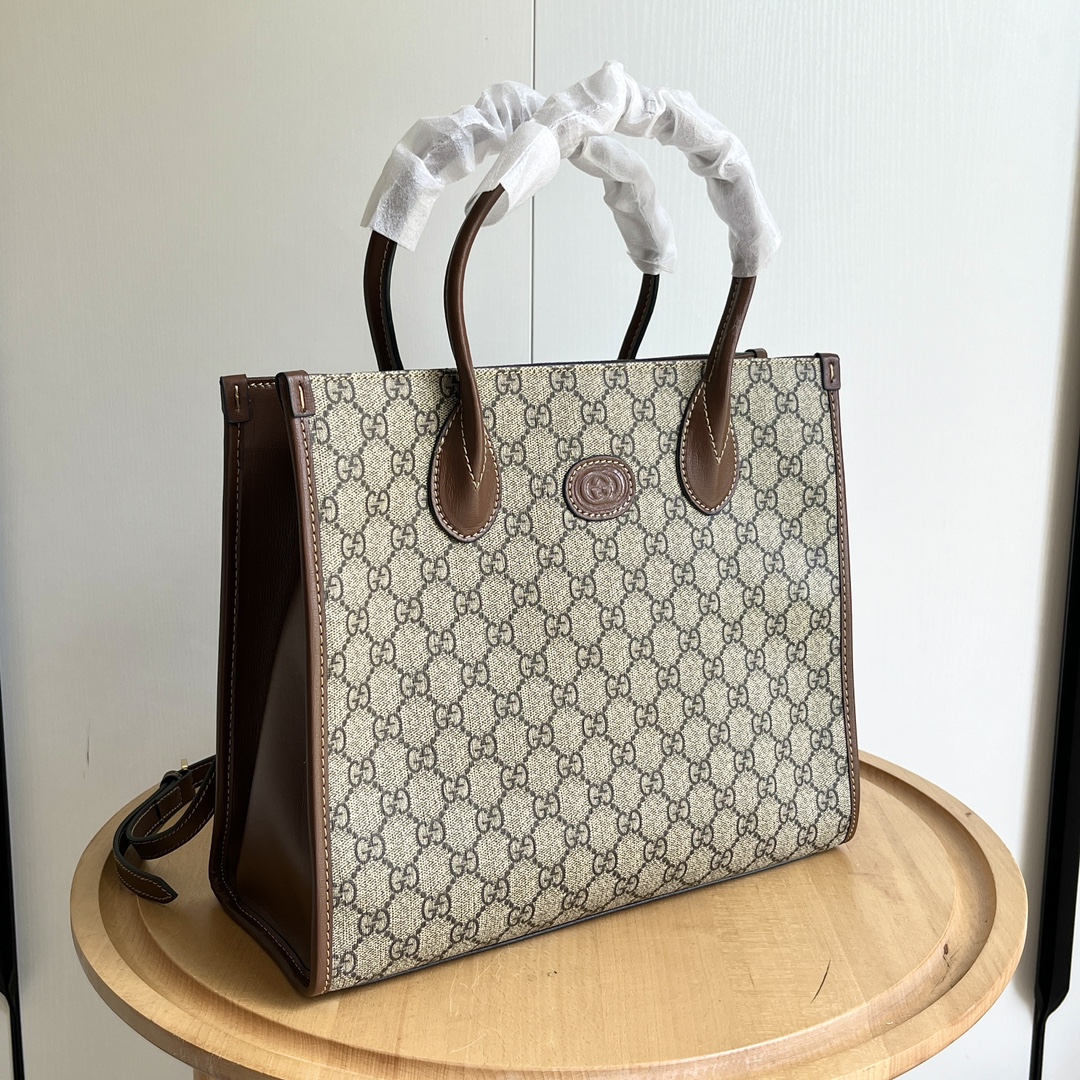 Double-G Retro Shopper - Khaki Bag - Gorchic - $135.99