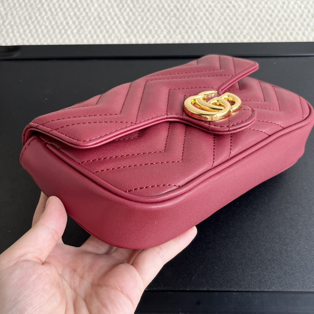 Double-G GG Marmont matelassé leather super mini bag - Gorchic - $129.99