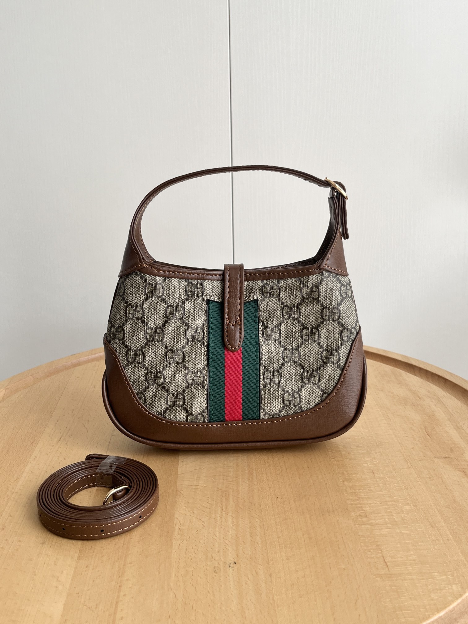 Double-G Jackie 1961 Shoulder Bag Mini GG Beige/Ebony - Bag - Gorchic - $121.99