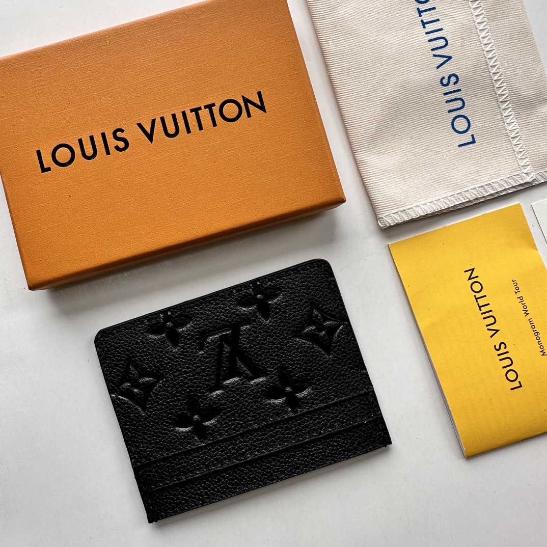 Designer Monogram Card Holder Black Wallet - Gorchic - $35.99