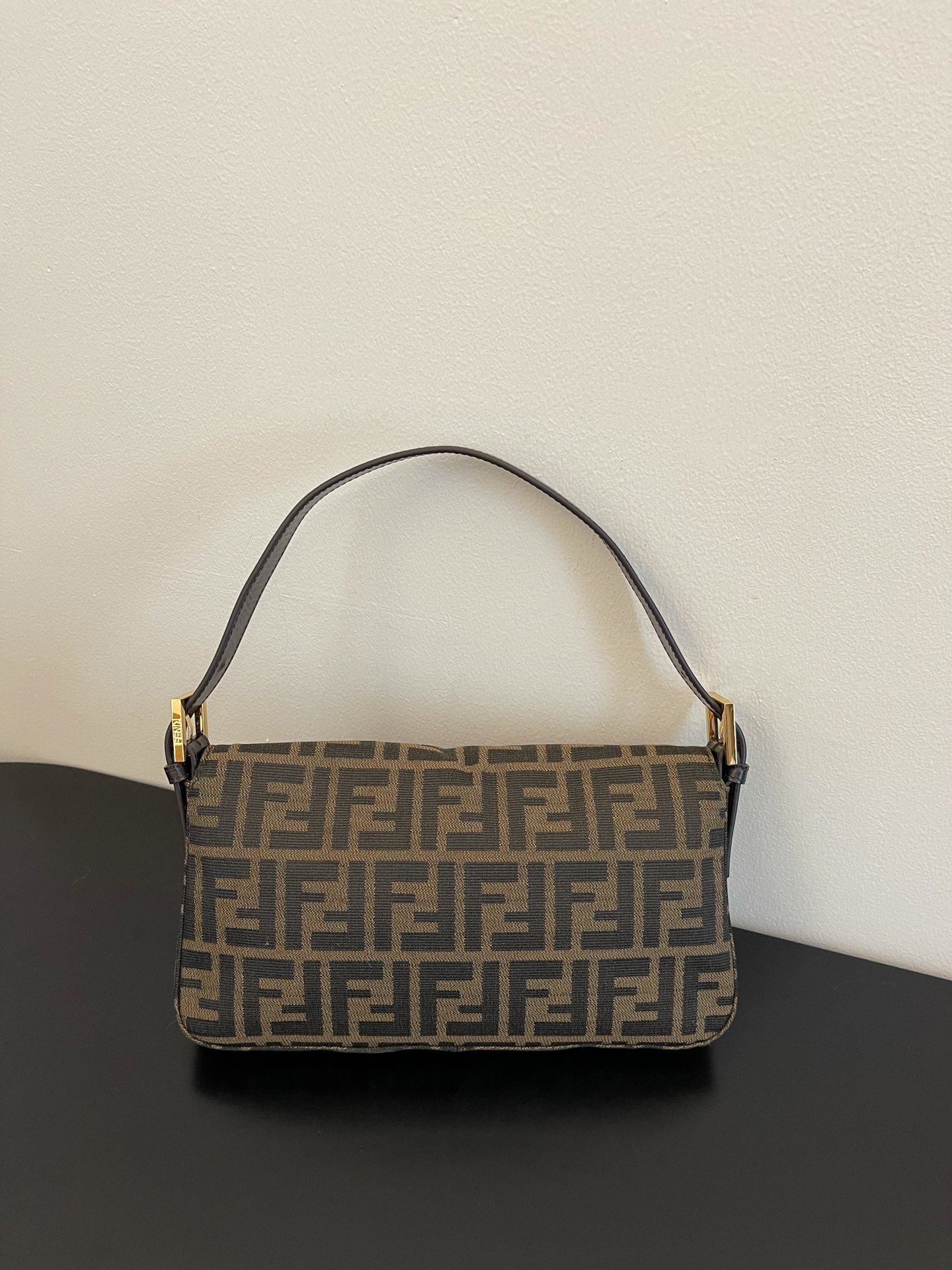 FD Zucca Mamma Baguette with golden accessories - Bag - Gorchic - $110.99