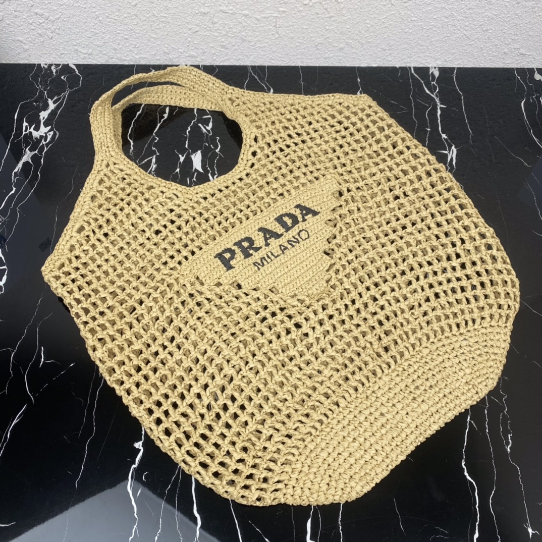 Saffiano texture Crochet tote bag Raffia bag - Gorchic - $113.99