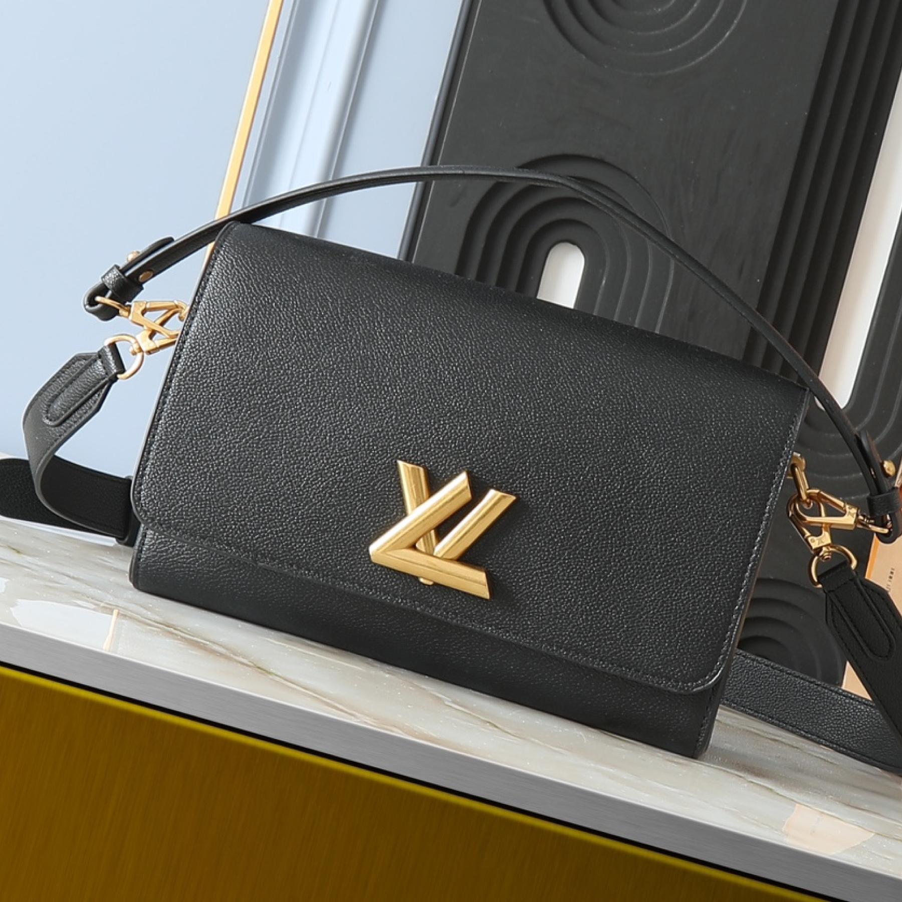 Designer Monogram Twist Black Bag - Gorchic - $157.99