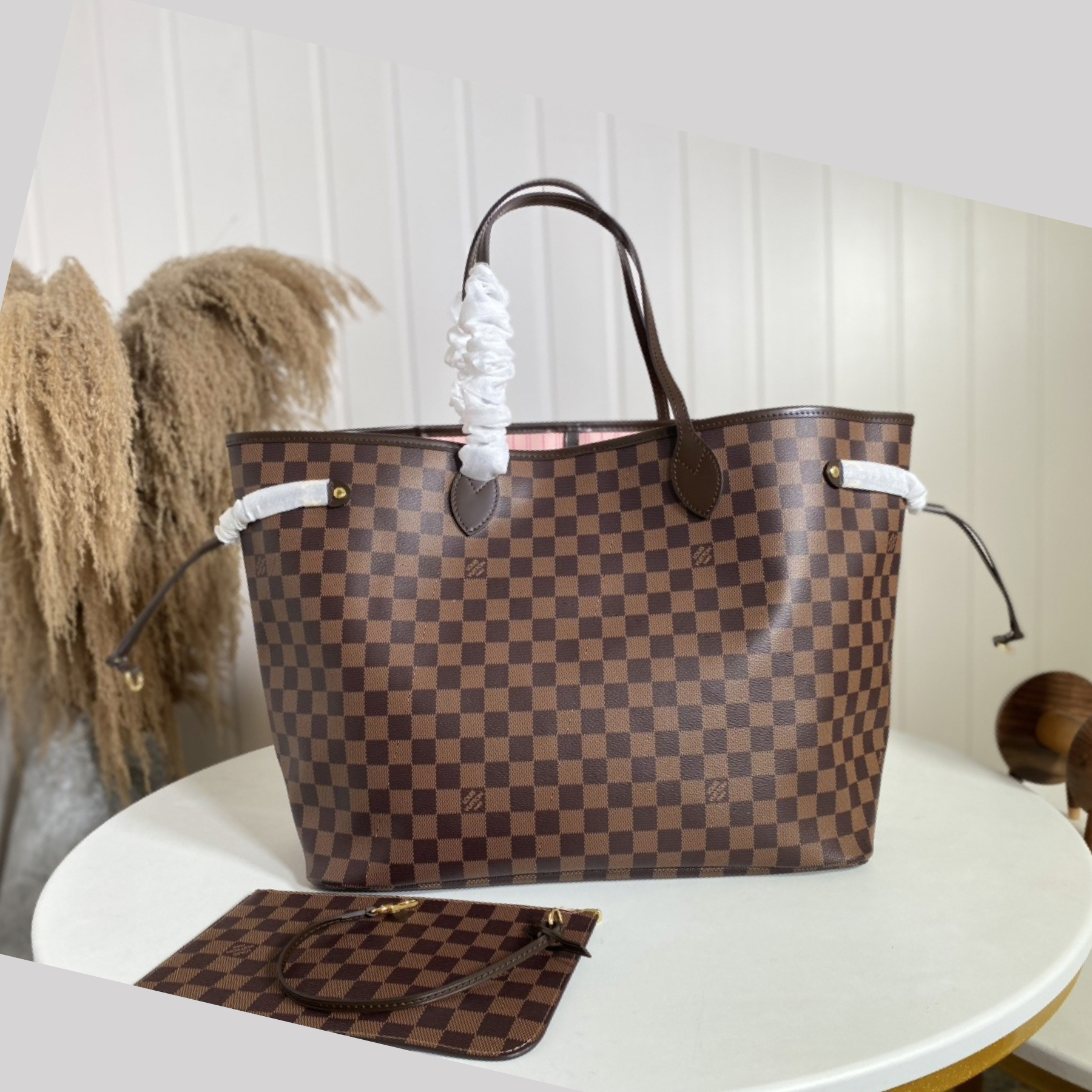 Designer Monogram Damier Ebene Canvas Neverfull GM Cherry - Bag - Gorchic - $118.99