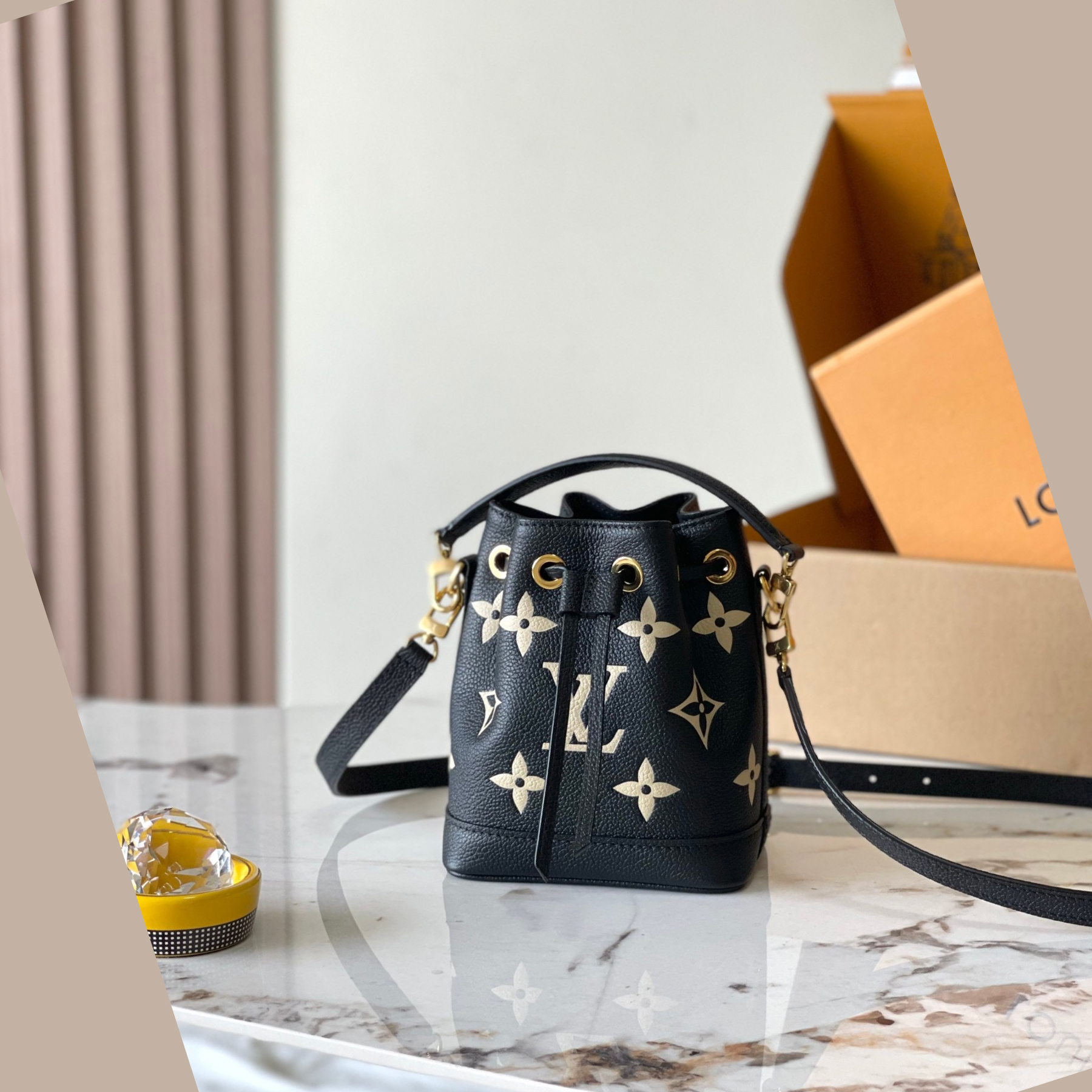 Designer Monogram Nano Noe Black shoulder bag - Gorchic - $93.99