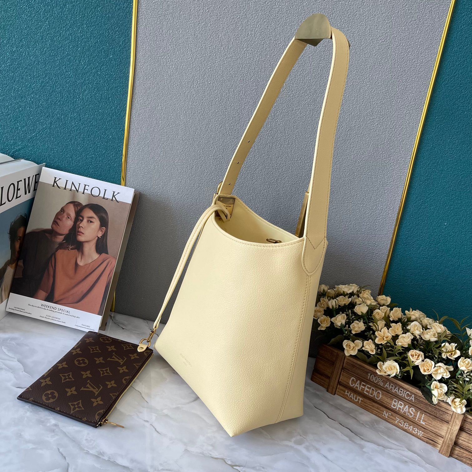 Designer Monogram Low Key Hobo PM Bag in Yellow - Bag - Gorchic - $135.99