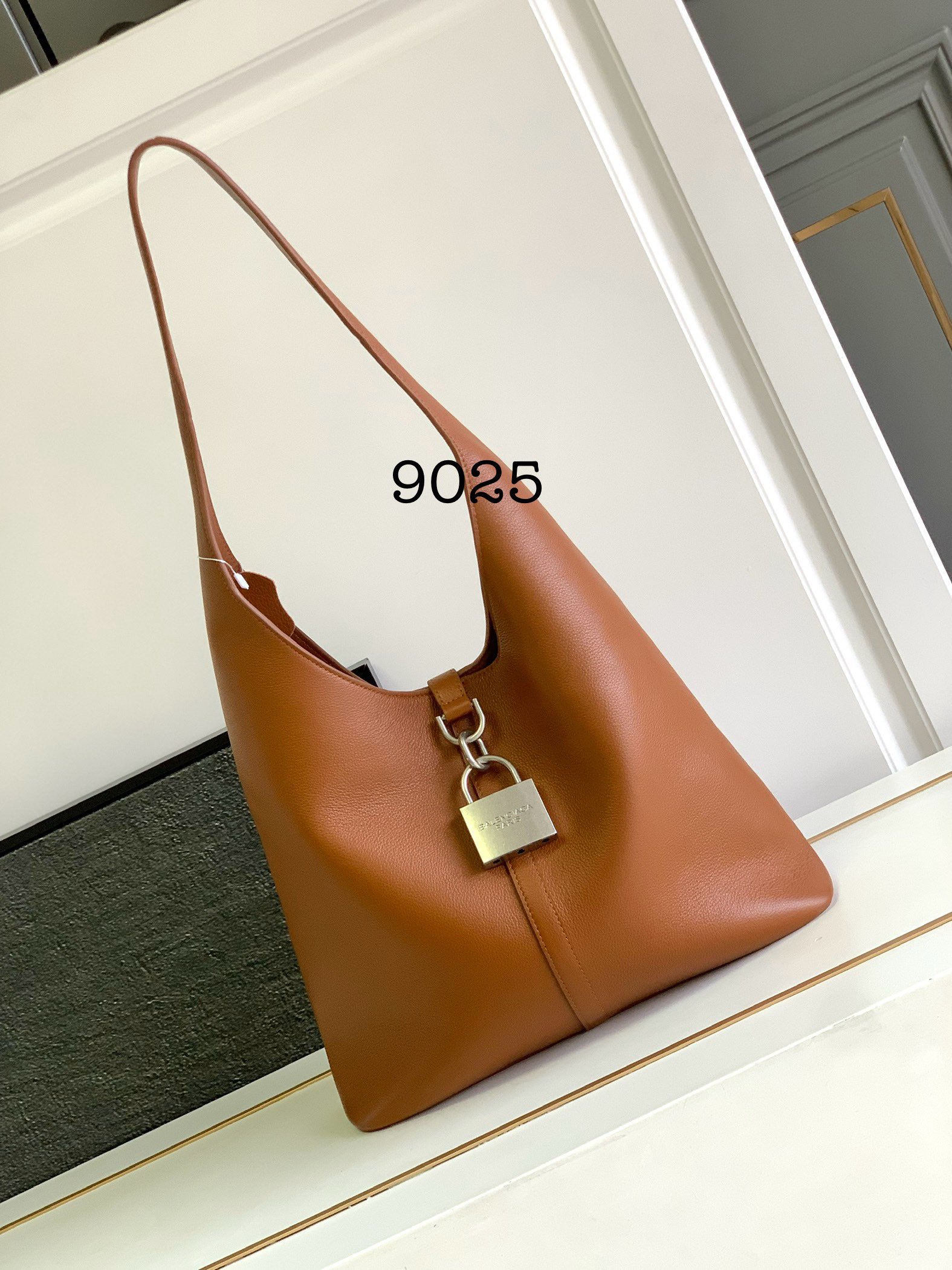 Hourglass iconic Lock Trim Large Tramp Bag - Brown Bag - Gorchic - $144.99