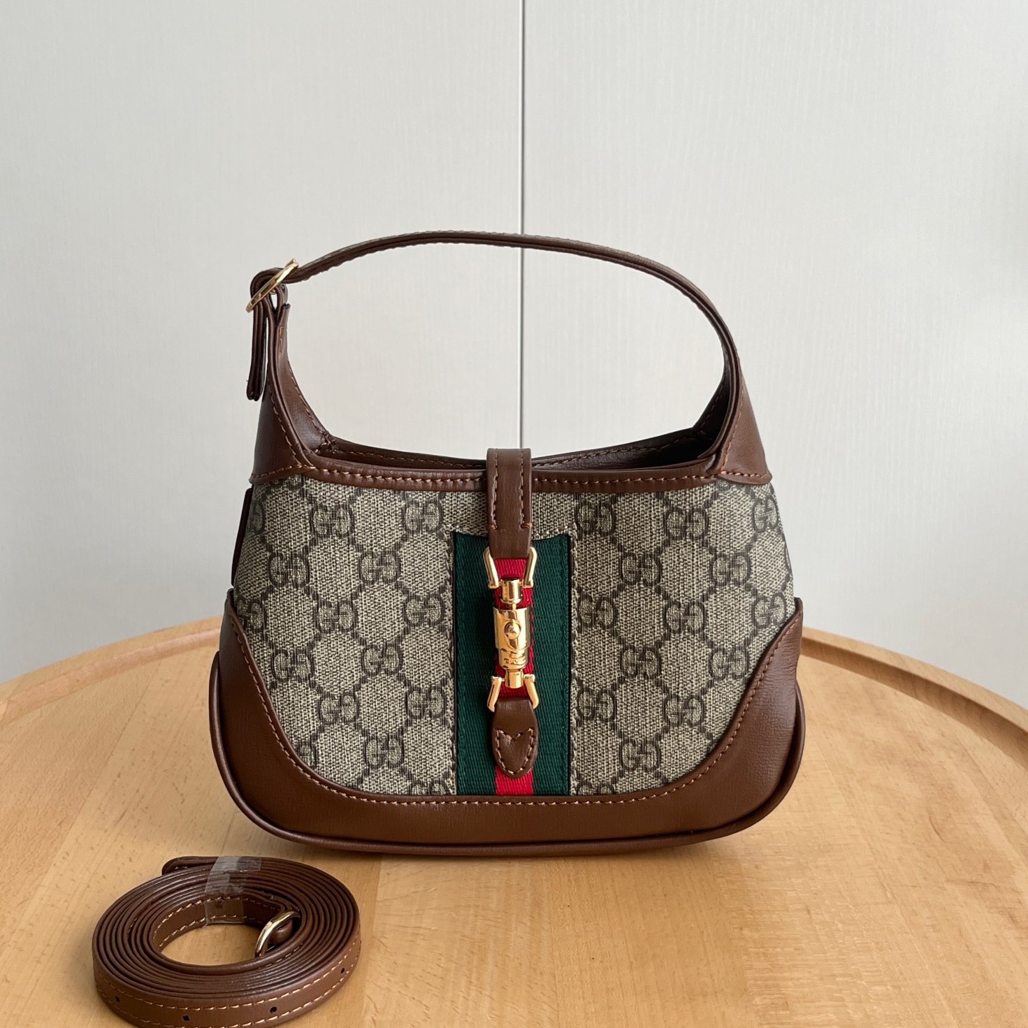 Double-G Jackie 1961 Shoulder Bag Mini GG Beige/Ebony - Bag - Gorchic - $121.99