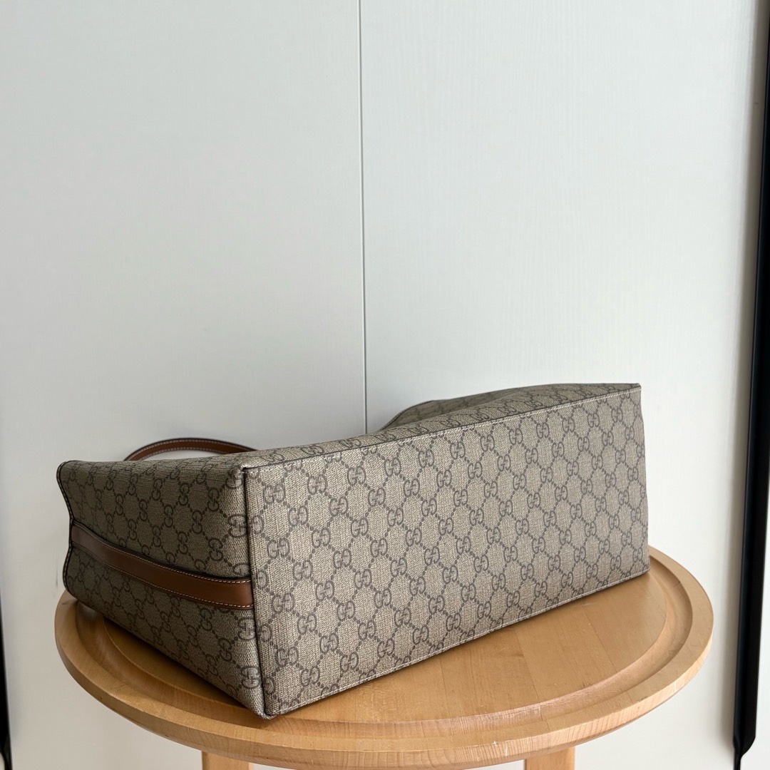 Double-G GG Emblem medium brown tote bag - Gorchic - $138.99