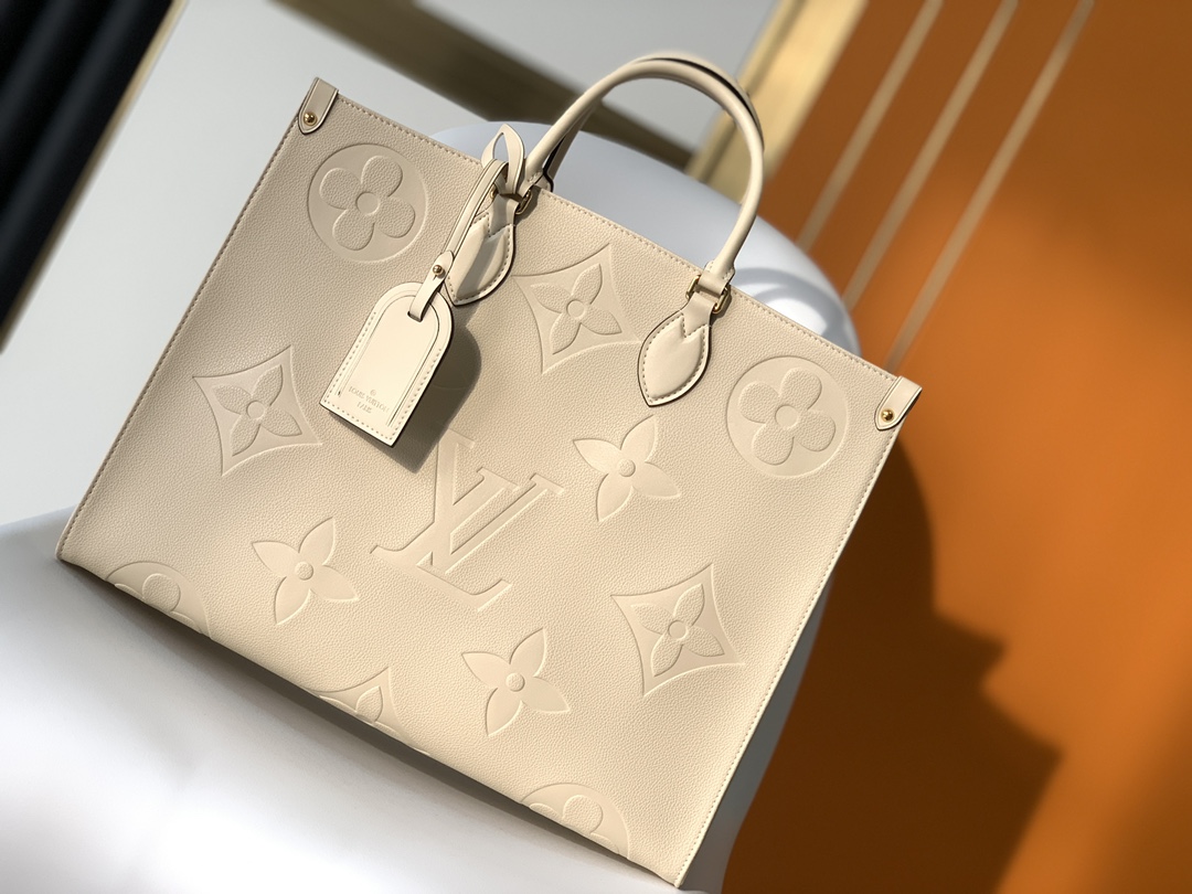 Designer Monogram Canvas Onthego GM White- Bag - Gorchic - $118.99