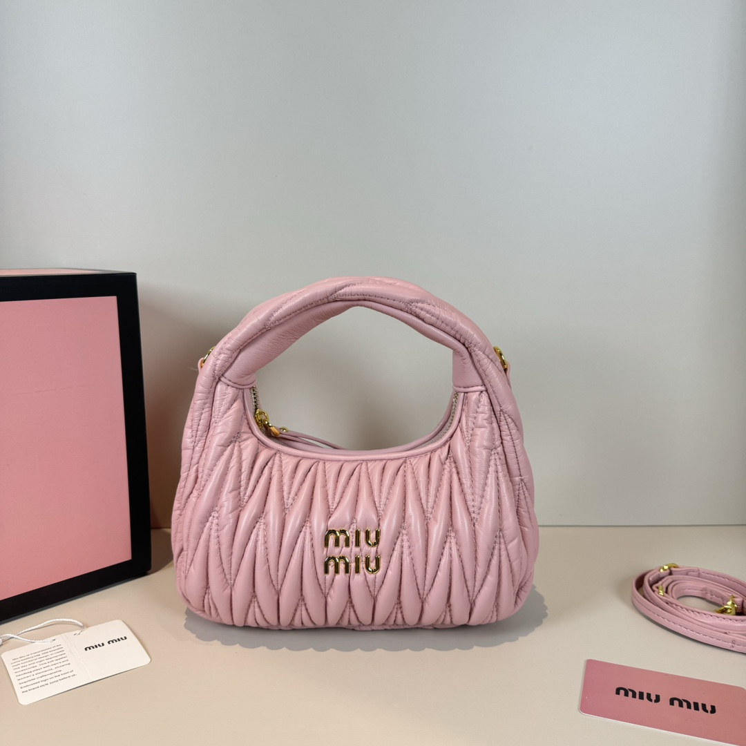 MU Wander matelassé nappa leather hobo bag handbag - Bag - Gorchic - $114.99