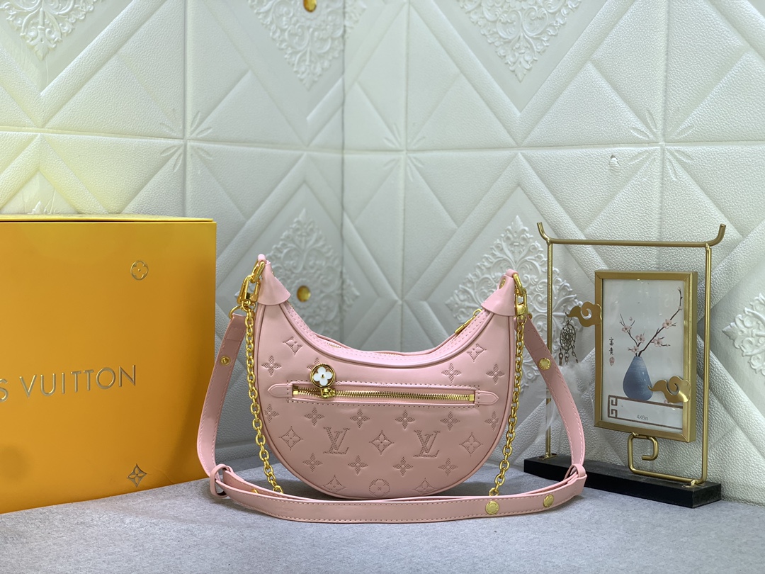 Designer Monogram Bag Loop Hobo Pink - Bag - Gorchic - $119.99