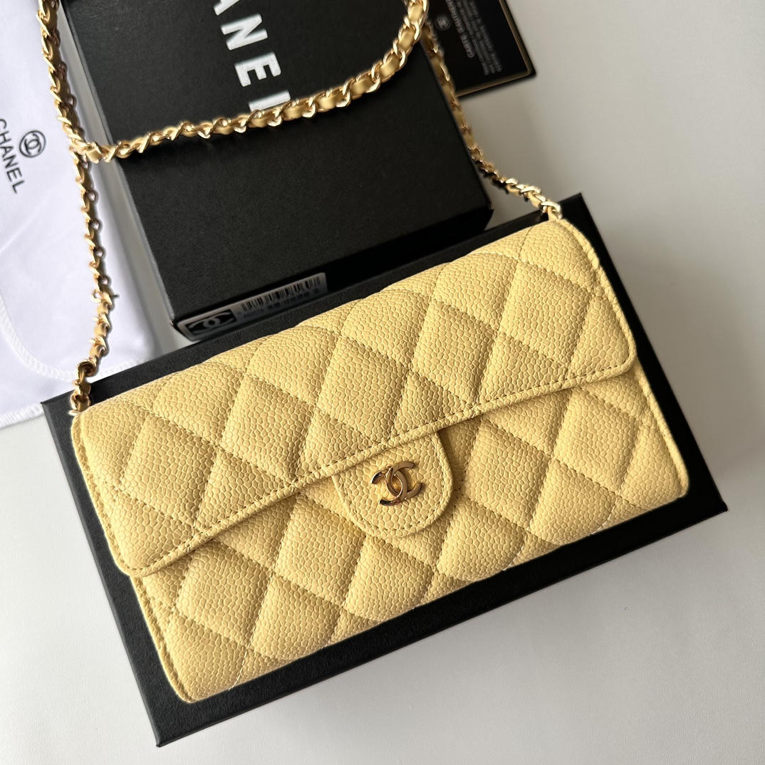 CC Inspired 23 Wallet on Chain- Yellow Bag - Gorchic - $98.99