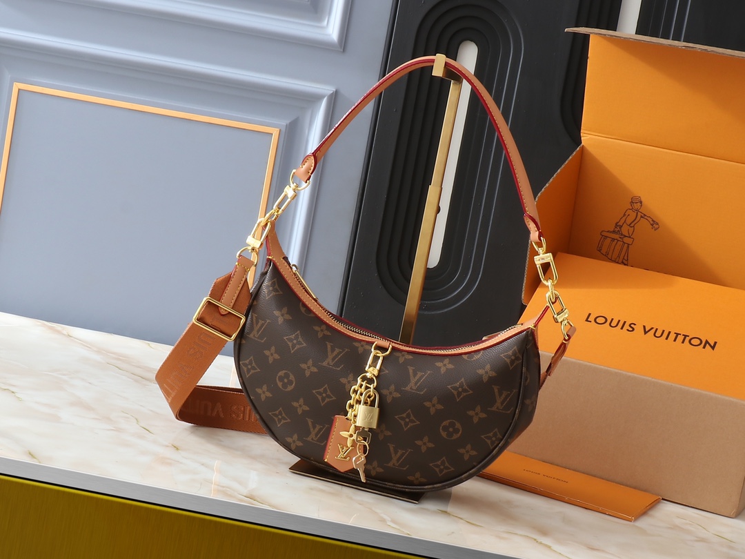 Designer Monogram Loop Hobo Monogram Reverse Canvas Bag - Gorchic - $115.99
