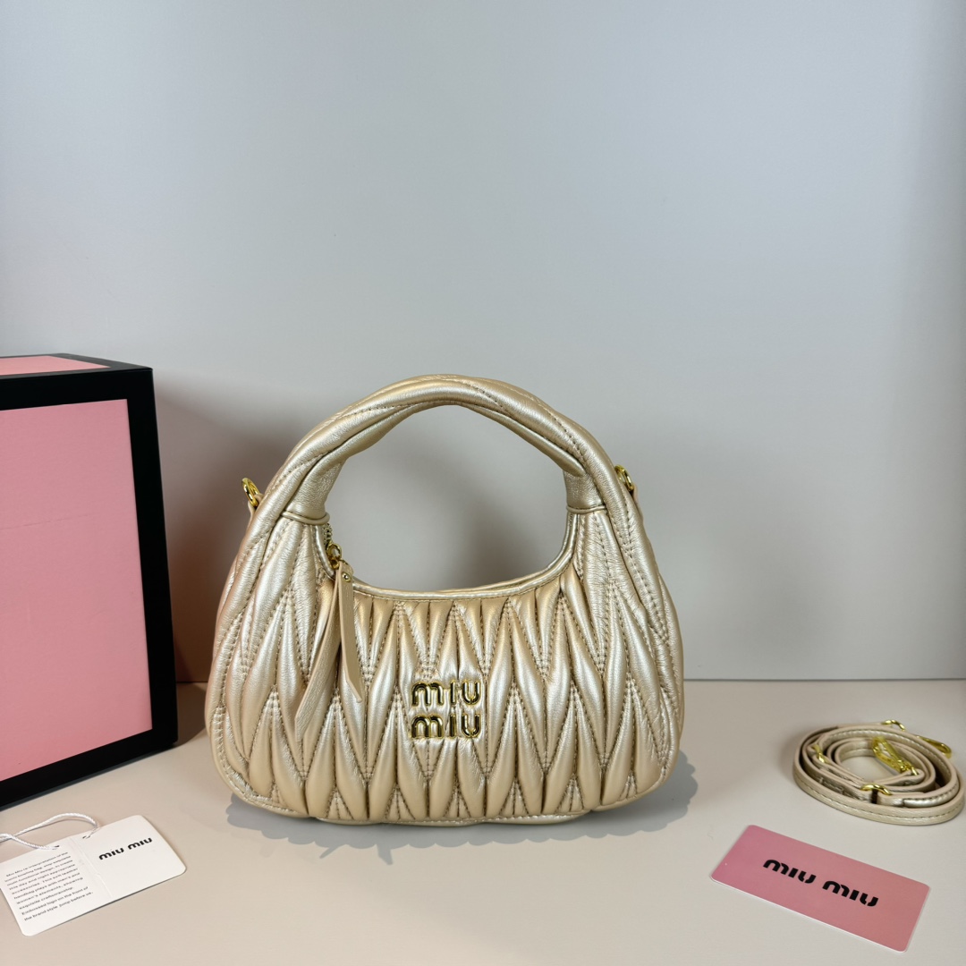MU Wander matelassé nappa leather hobo bag handbag - Bag - Gorchic - $114.99