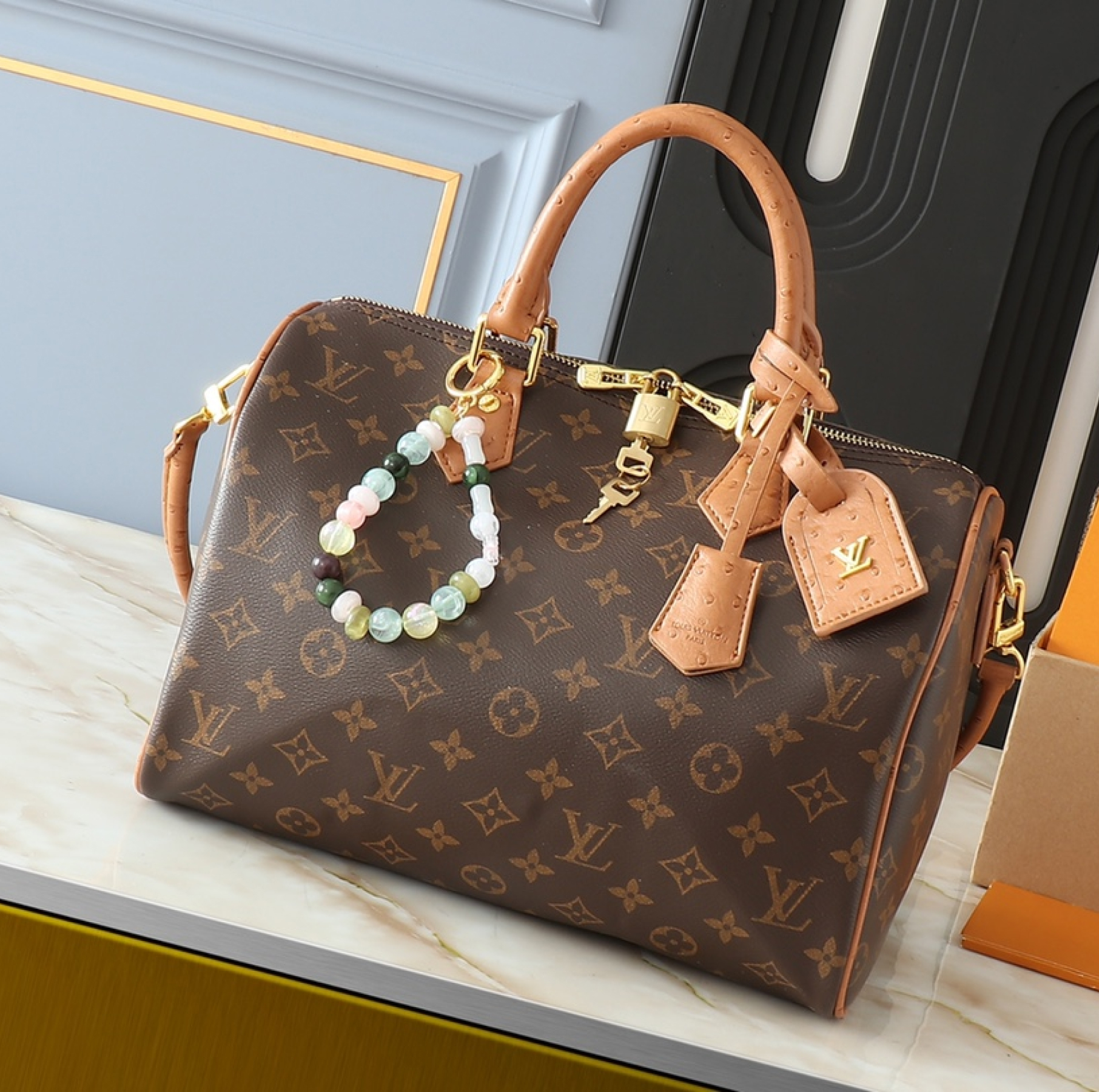 Designer Monogram Speedy Soft 30 Boho Khaki Handbag - Gorchic - $144.99