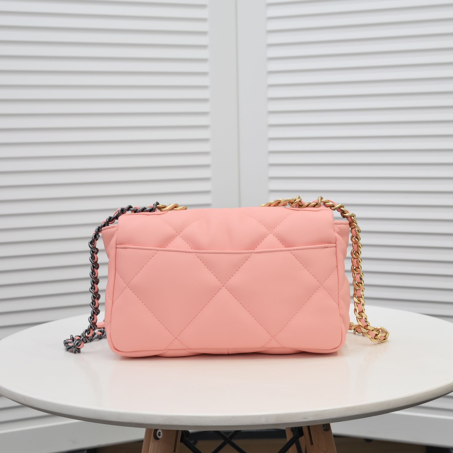 CC Inspired Calfskin Quilted CC Inspired 19 Flap Grey -Golden - Bag - Gorchic - $132.99