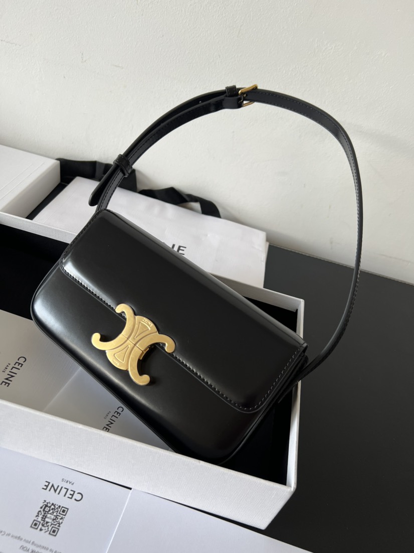 CL shoulder bag claude in shiny calfskin black - Bag - Gorchic - $118.99